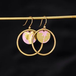 Double ring gold plated and rose